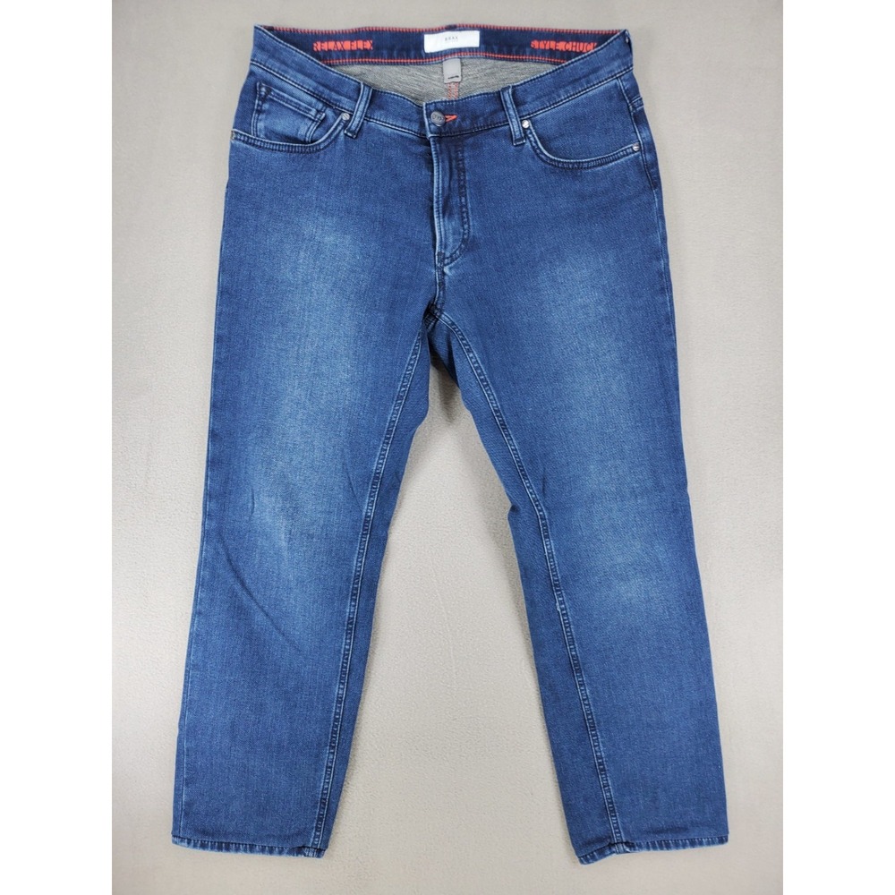 Brax Jeans Men's 36x27 Blue Canvas‎ Denim Stretch Chuck Relax Flex 5-Pocket